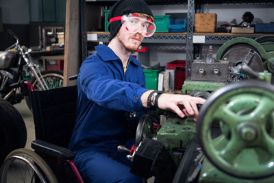 man working in shop