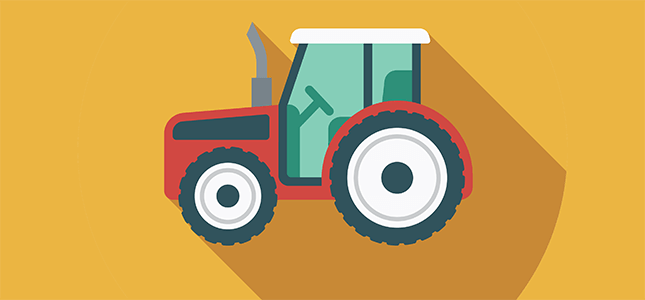 Cartoon art. A tractor.