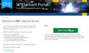 Claimant Portal home screen