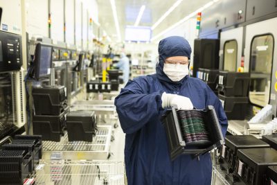 Worker in the semiconductor industry.